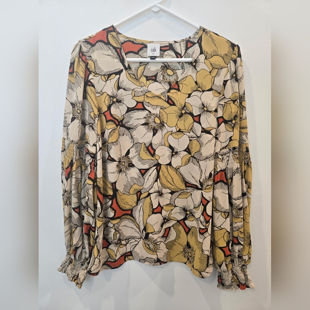 Cabi Sequel Blouse Style 3954 Multicolor Bold Floral Size xsmall. Good preowned